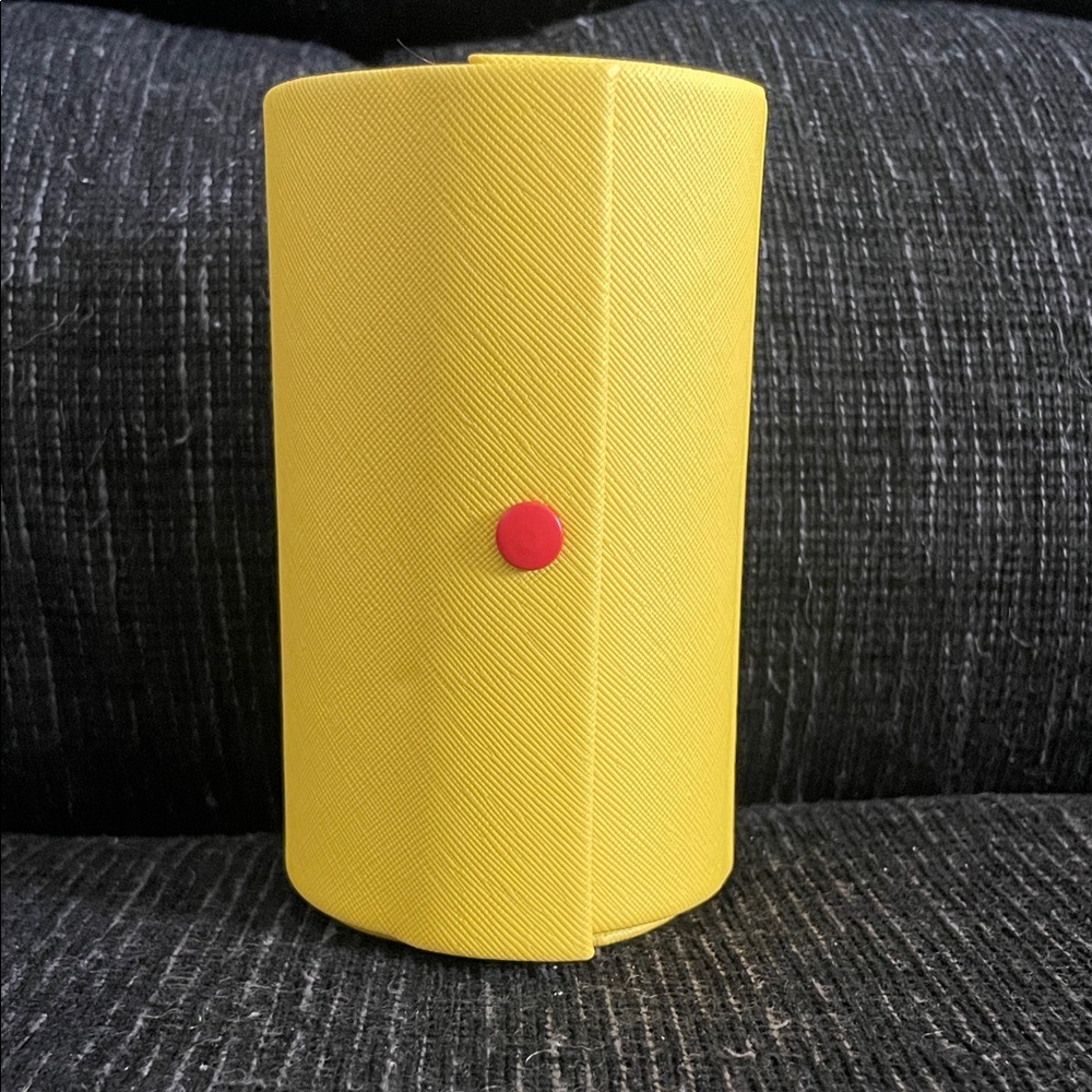 Yellow Jewelry Organizer with Red Button from Bloomingdales